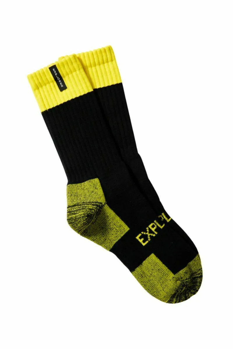 10 x Explorer Tough Work Socks Wool Cotton Blend Durable Outdoor Crew