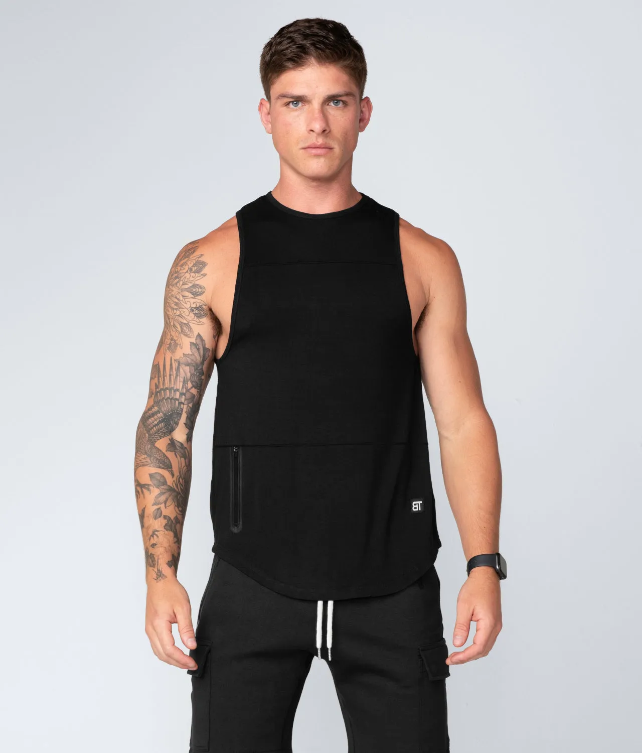 1550 . Viscose Regular-Fit Tank Top - Black