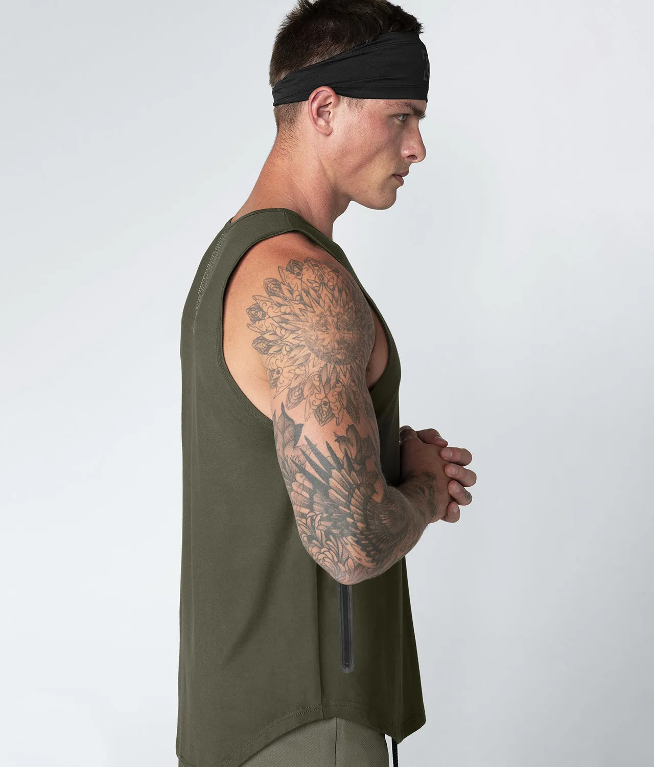 1550 . Viscose Regular-Fit Tank Top - Military Green