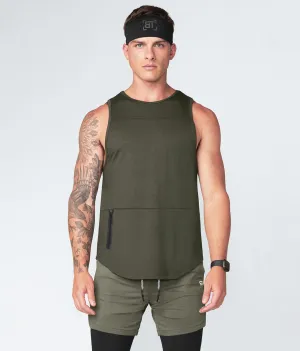 1550 . Viscose Regular-Fit Tank Top - Military Green