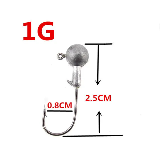 2015 5 PSC/Lot New High Quality 1g/3g/5g/5.5g/10g Lead Head Hook Jigs Bait Fishing Hooks For Soft Lure Fishing Tackle