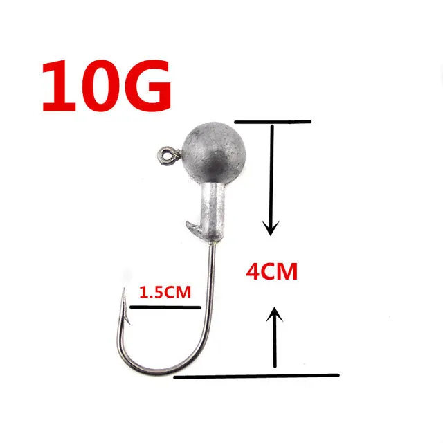 2015 5 PSC/Lot New High Quality 1g/3g/5g/5.5g/10g Lead Head Hook Jigs Bait Fishing Hooks For Soft Lure Fishing Tackle