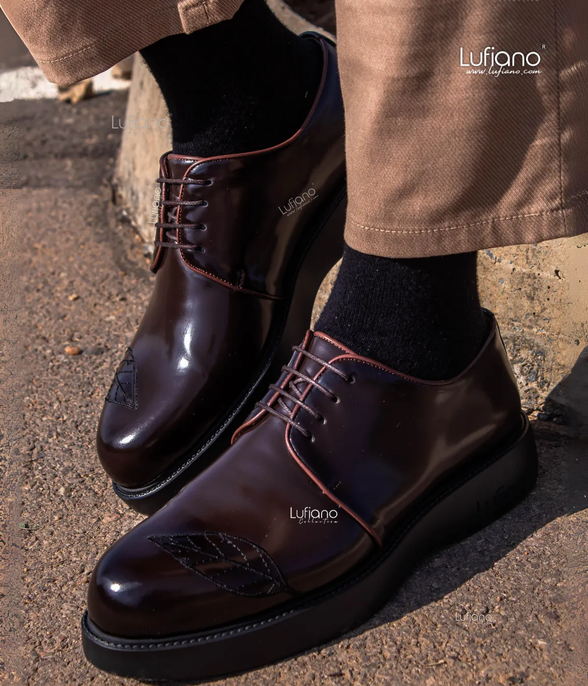 225 - Lufiano Lace up: Brown