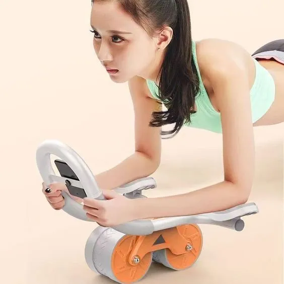 Abdominal Wheel Muscle Trainer - 2-in-1 Widen Automatic Rebound Ab Roller Wheel with Elbow Support