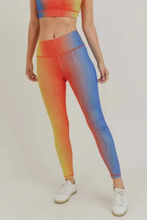 Active Ombre Color Print Workout Leggings