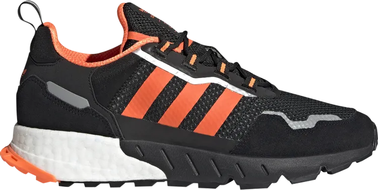 Adidas ZX 1K Boost 'Black Solar Orange' Sneakers, Black