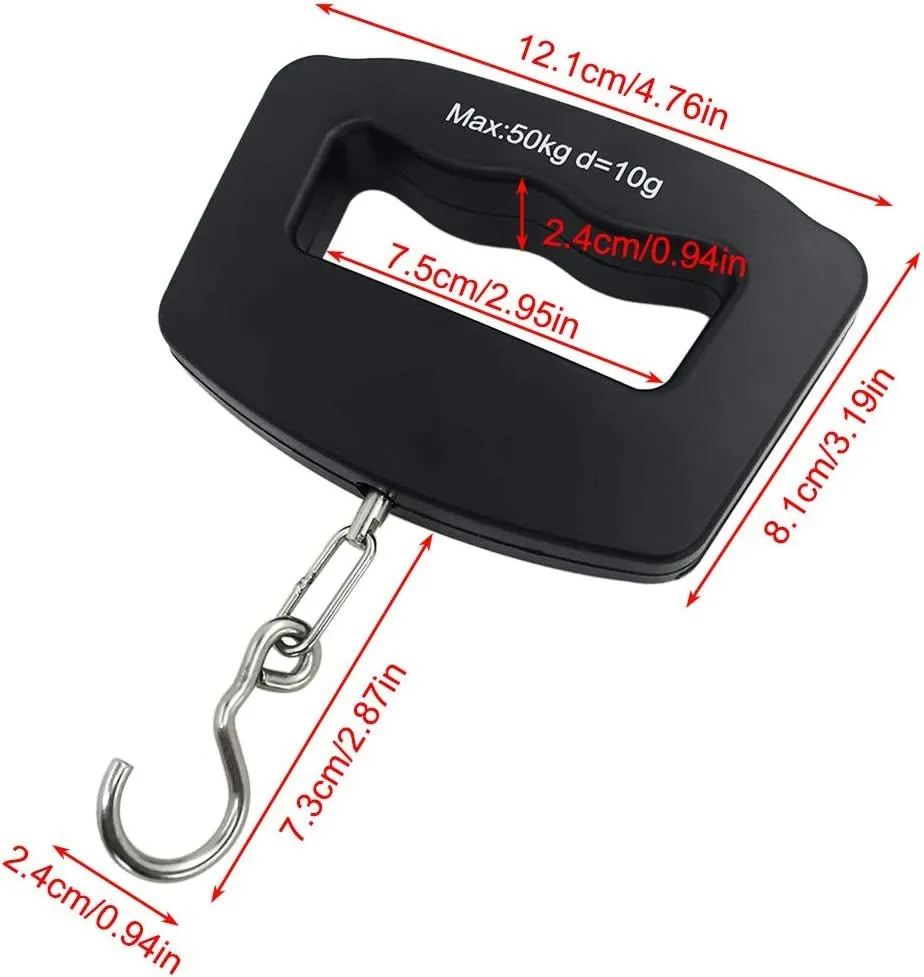 AFUNTA 50Kg 10G LCD Home Electronic Digital Portable Hanging Weight Hook Travel Luggage Scale