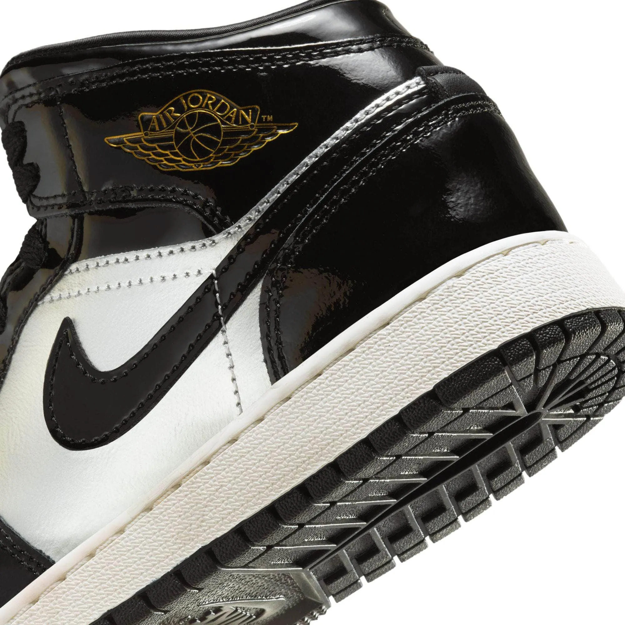 Air Jordan 1 Mid SE "Black Metallic Silver" - Boy's Grade School