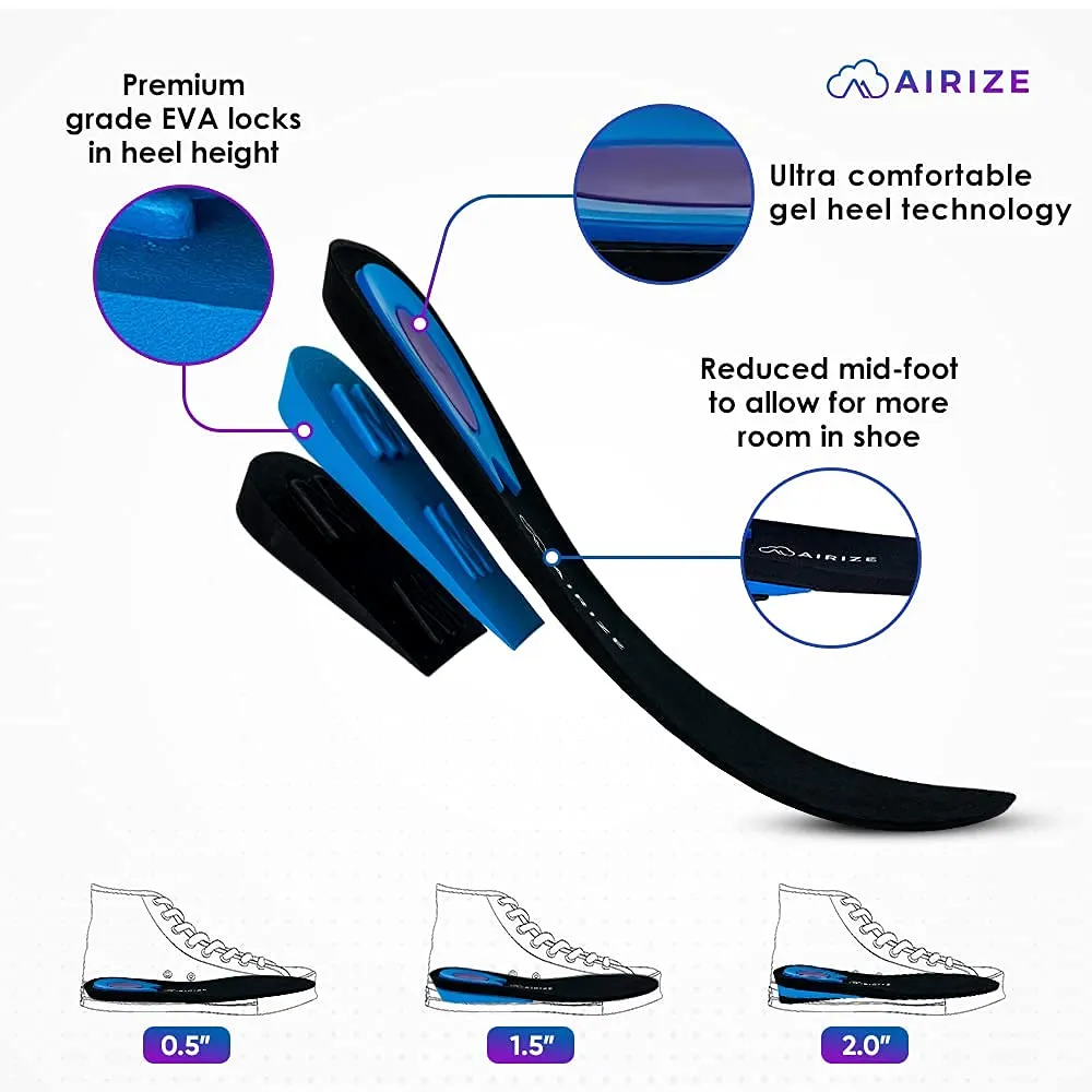 Airize - Height Increase Insole, Shoe Lifts, Height Increase Shoes - All Gender Height Insoles, Lifts for Men, Heel Inserts for Women - Shoe Inserts to Make You Taller, Height Increase Insole