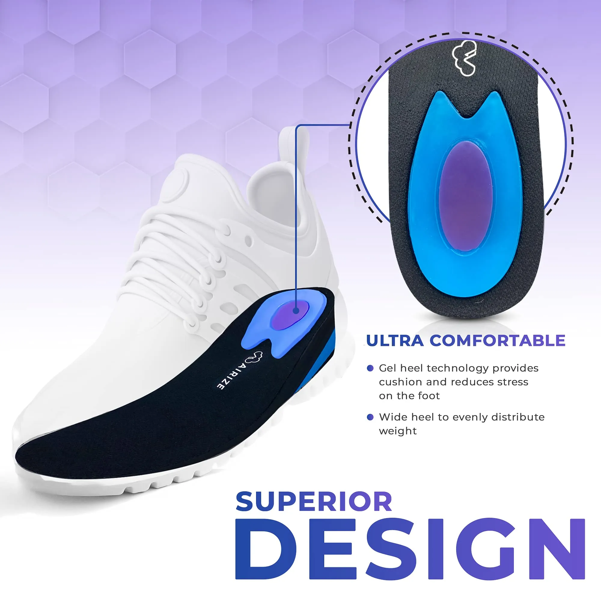 Airize - Height Increase Insole, Shoe Lifts, Height Increase Shoes - All Gender Height Insoles, Lifts for Men, Heel Inserts for Women - Shoe Inserts to Make You Taller, Height Increase Insole