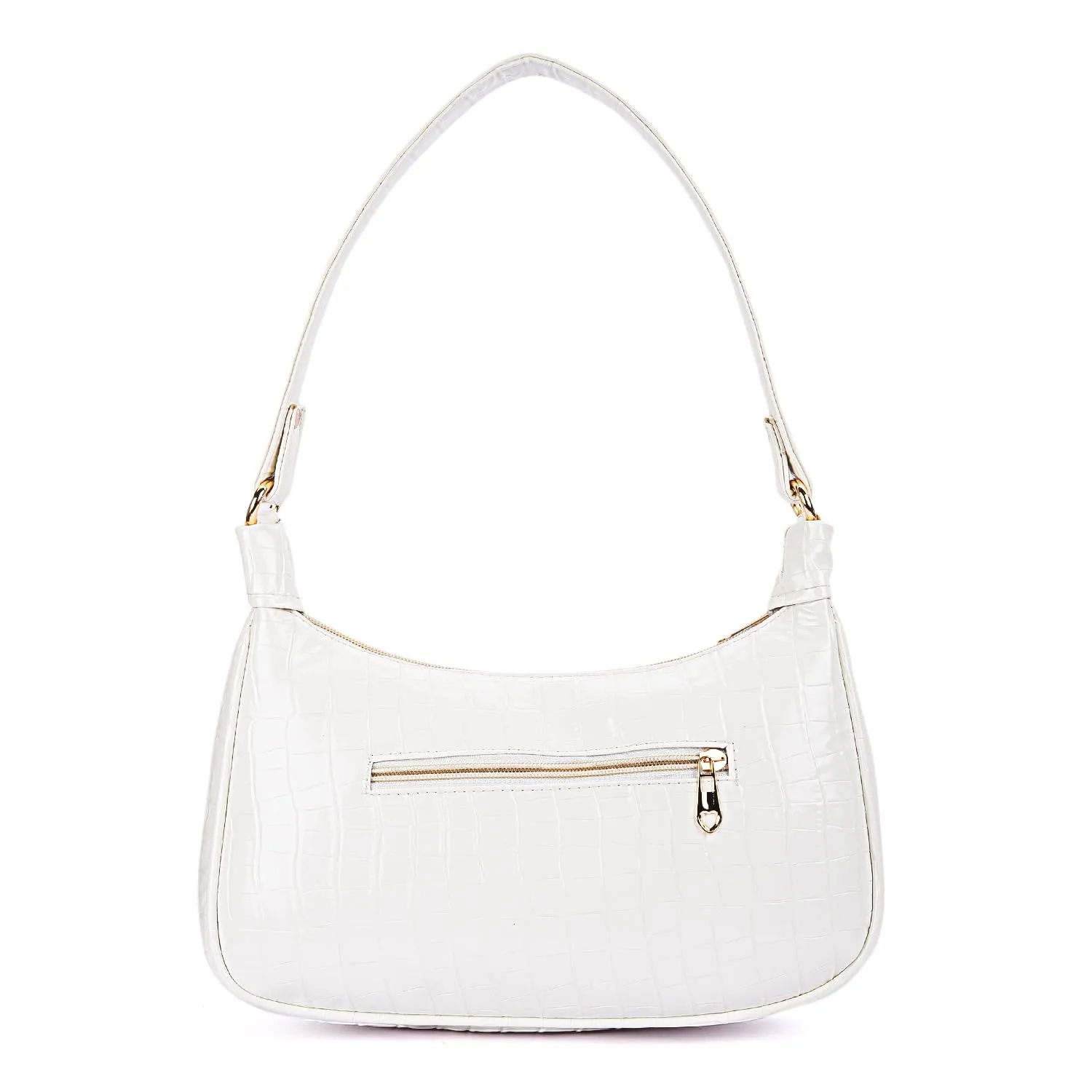 ALNA Shoulder Bags for Women | Mini Handbags with Croc Pattern | Shoulder Bag-White