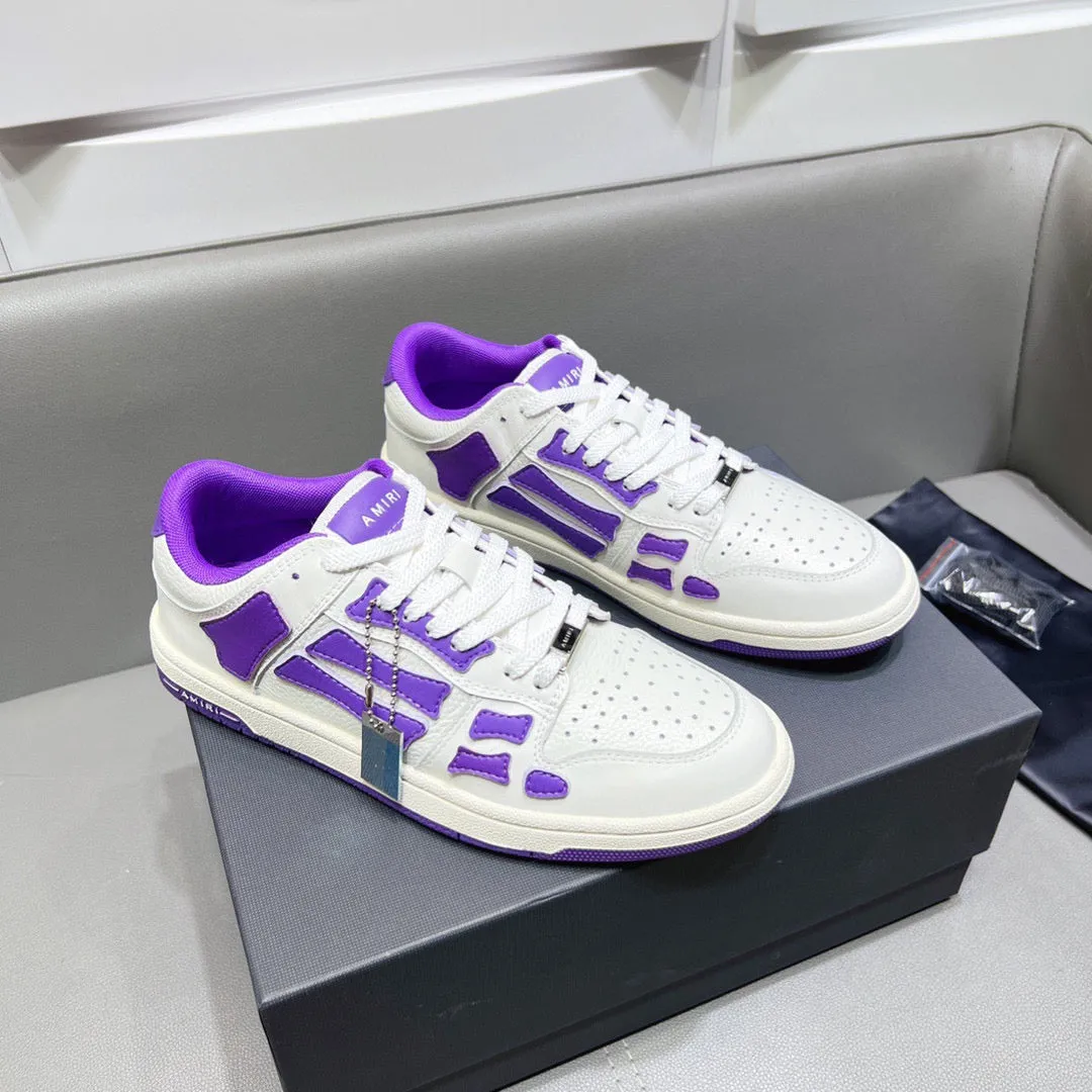 AMR Skel Top Low Purple and White Sneakers-153