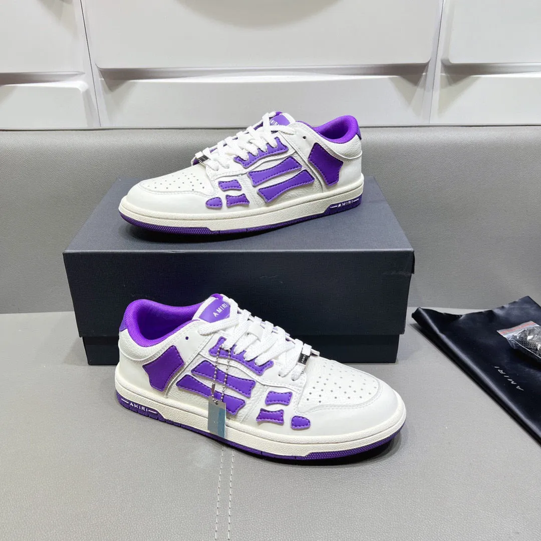 AMR Skel Top Low Purple and White Sneakers-153