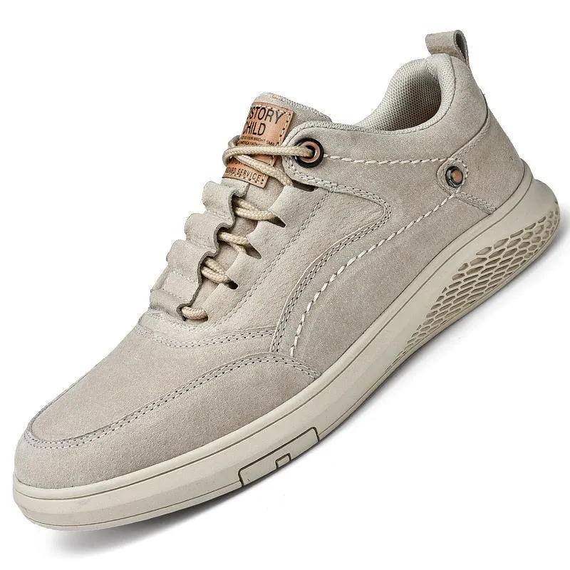 Angelo Ricci™ Genuine Leather Suede Sneakers