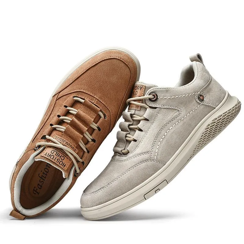 Angelo Ricci™ Genuine Leather Suede Sneakers