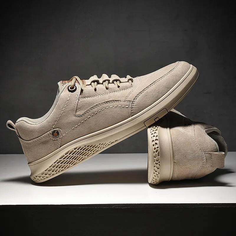 Angelo Ricci™ Genuine Leather Suede Sneakers