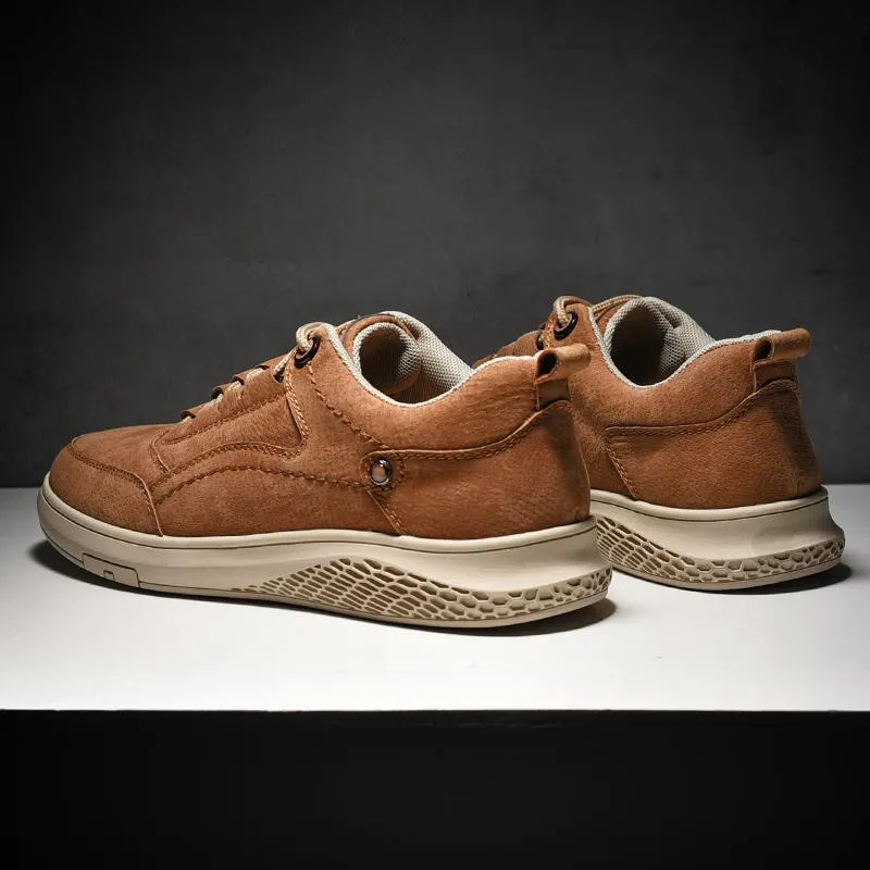 Angelo Ricci™ Genuine Leather Suede Sneakers