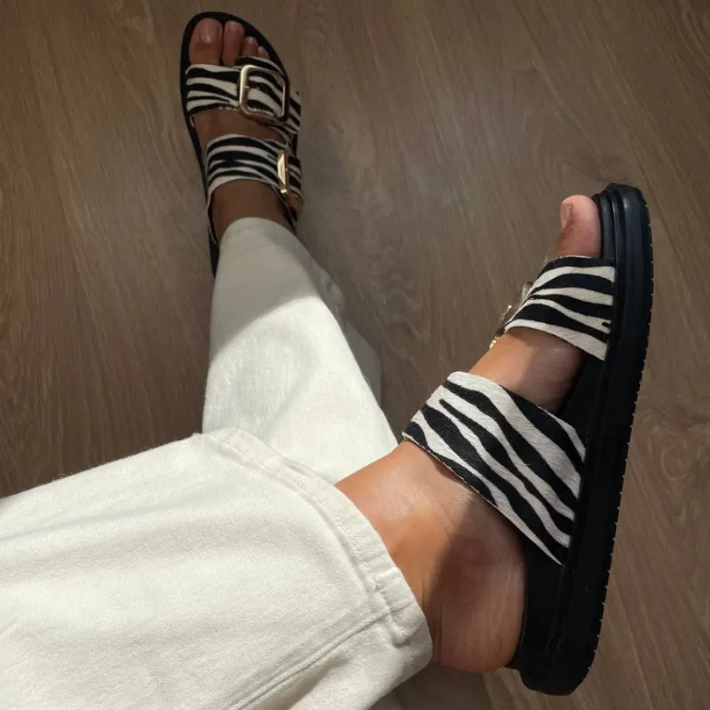 Animal Print Slip-on Outdoor Sandals for Women