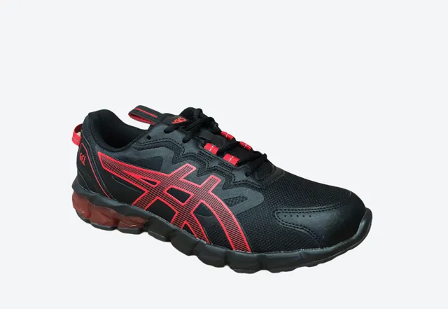 Asics scarpa sneakers da uomo Gel Quantum 90 1201A064 004 nero-rosso