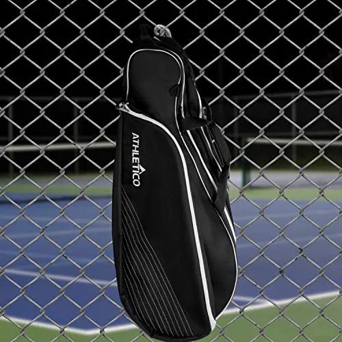 Athletico 6 Racquet Tennis Bag | Padded to Protect Rackets & Lightweight | Professional or Beginner Tennis Players | Unisex Design for Men, Women, Youth and Adults (Black)