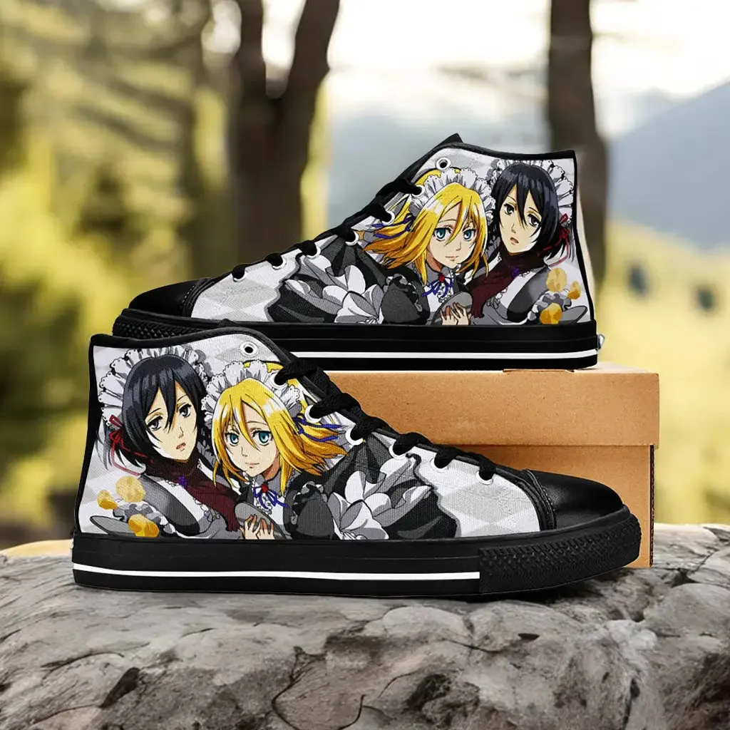 Attack on Titan Mikasa Historia Shoes High Tops Sneakers for Kids and Adults