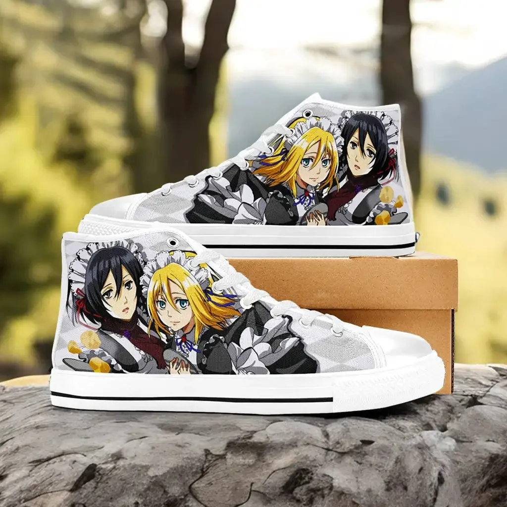 Attack on Titan Mikasa Historia Shoes High Tops Sneakers for Kids and Adults