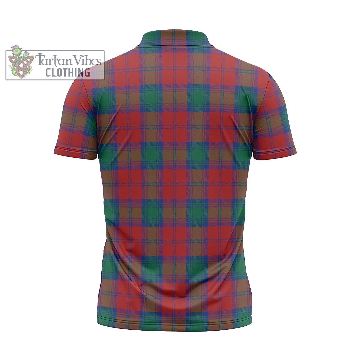 Auchinleck (Affleck) Tartan Zipper Polo Shirt with Family Crest