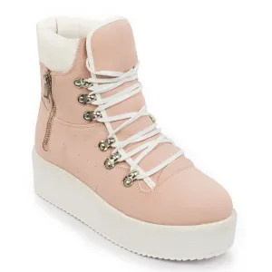 Baby Pink Lace Up High Tops