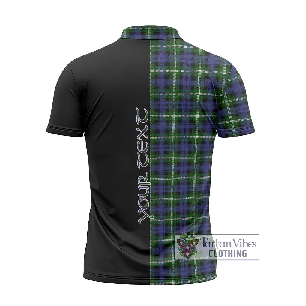 Baillie (Bailey) Tartan Zipper Polo Shirt with Family Crest and Half Of Me Style