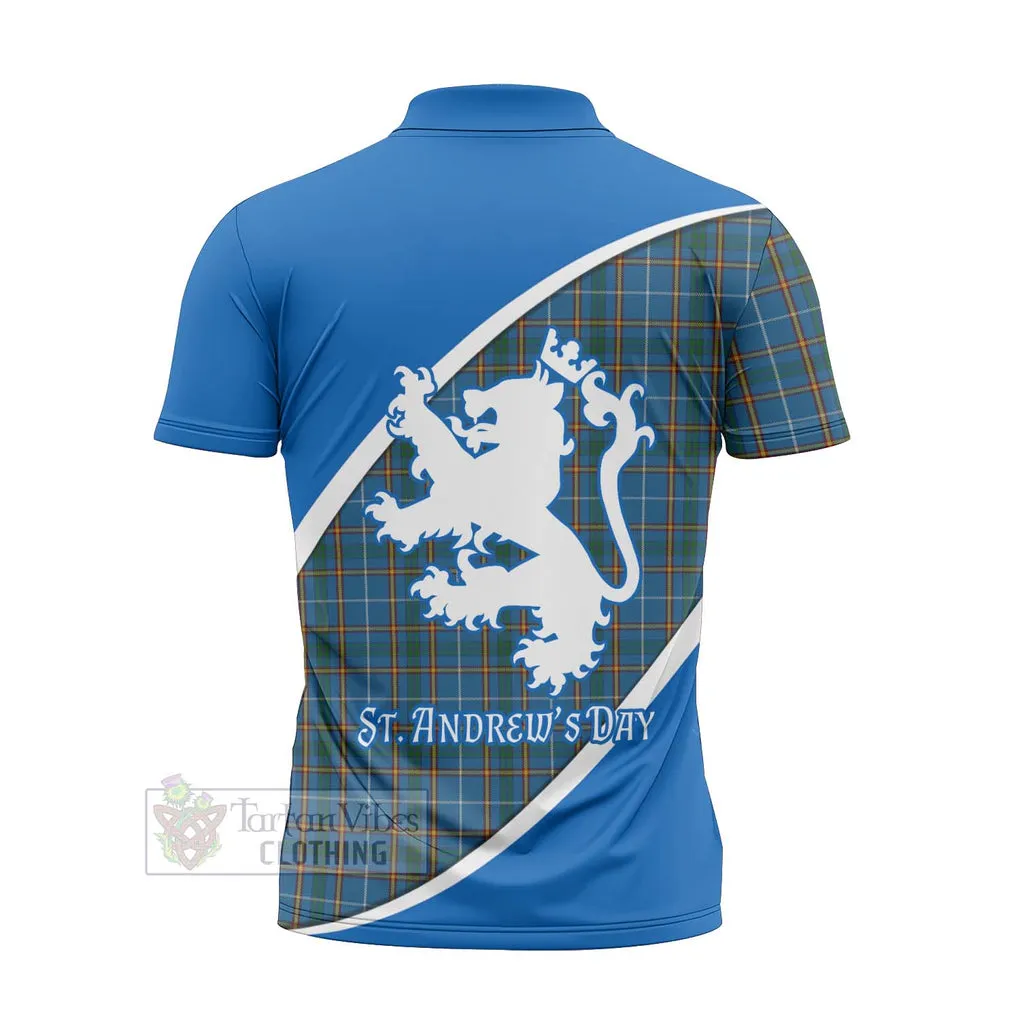 Bain Family Crest Tartan Zipper Polo Shirt Celebrate Saint Andrew's Day in Style