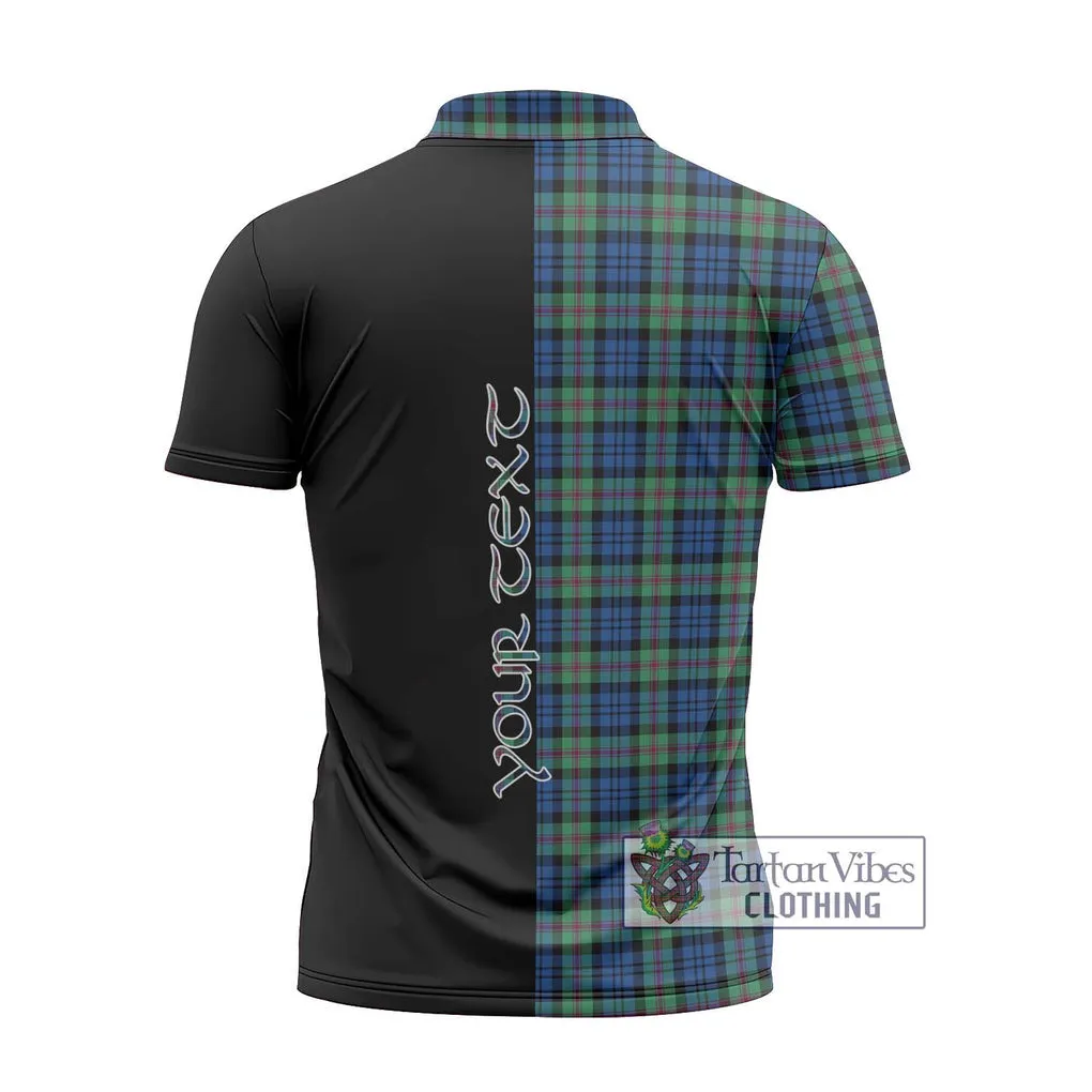 Baird Ancient Tartan Zipper Polo Shirt with Family Crest and Half Of Me Style