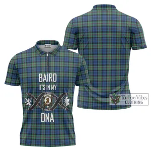 Baird Ancient Tartan Zipper Polo Shirt with Family Crest DNA In Me Style