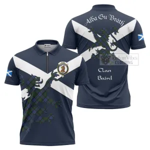 Baird Tartan Lion Rampant Zipper Polo Shirt Proudly Display Your Heritage with Alba Gu Brath and Clan Name