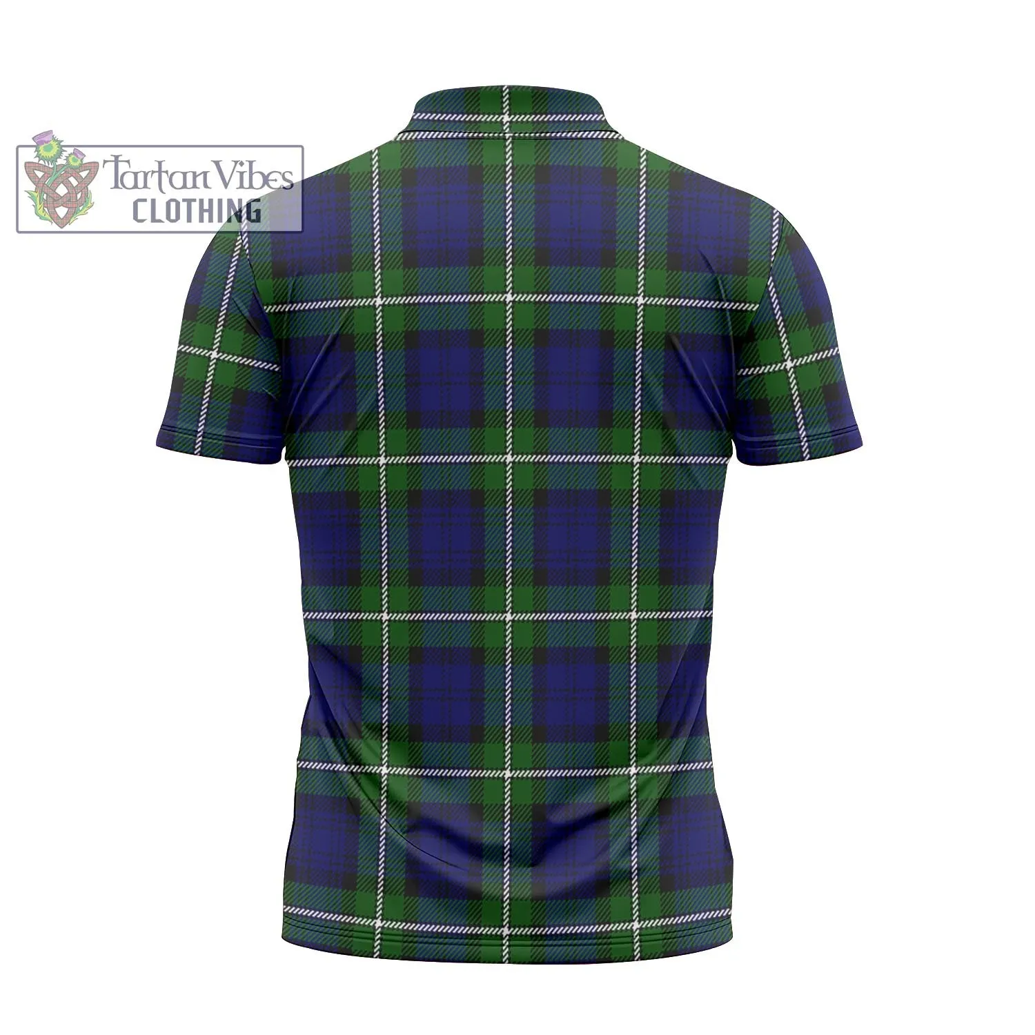 Bannerman Tartan Zipper Polo Shirt with Family Crest