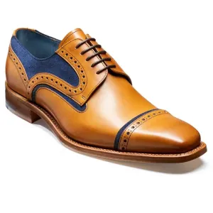 BARKER Haig Shoes - Mens Derby - Cedar Calf & Blue Suede