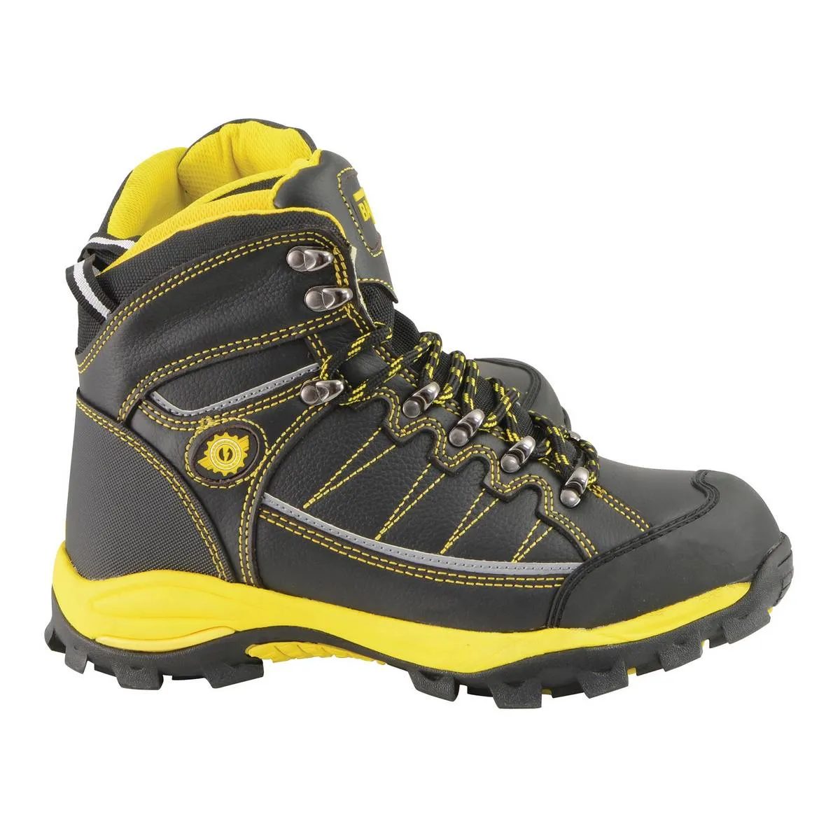 Bazalt MBM9122 Men's Black with Yellow Water and Frost Proof Leather Outdoor Lace-Up Boots