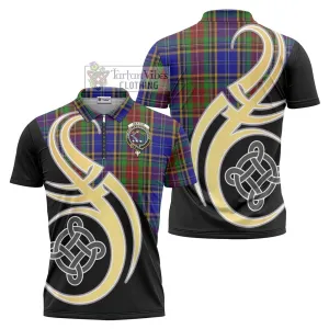 Beattie Tartan Zipper Polo Shirt with Family Crest and Celtic Symbol Style