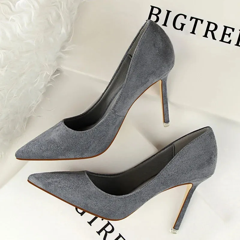 BIGTREE Shoes Woman Pumps Suede Women Shoes Pumps Stiletto High Heels Fashion Office Shoes Female Heeled Shoes Plus Size 42 43