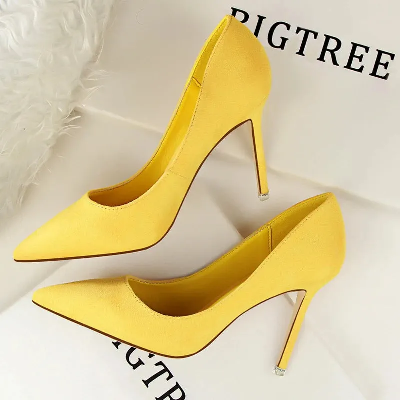 BIGTREE Shoes Woman Pumps Suede Women Shoes Pumps Stiletto High Heels Fashion Office Shoes Female Heeled Shoes Plus Size 42 43