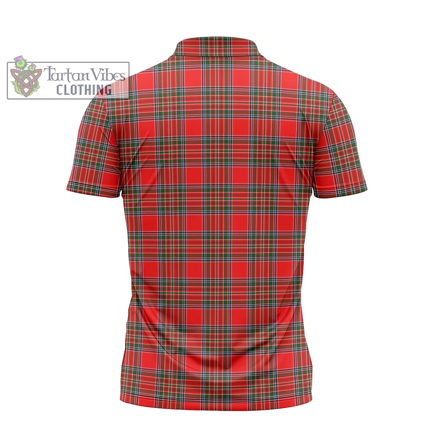 Binning Tartan Zipper Polo Shirt with Family Crest