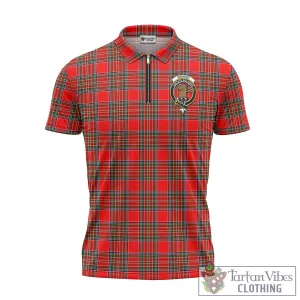 Binning Tartan Zipper Polo Shirt with Family Crest