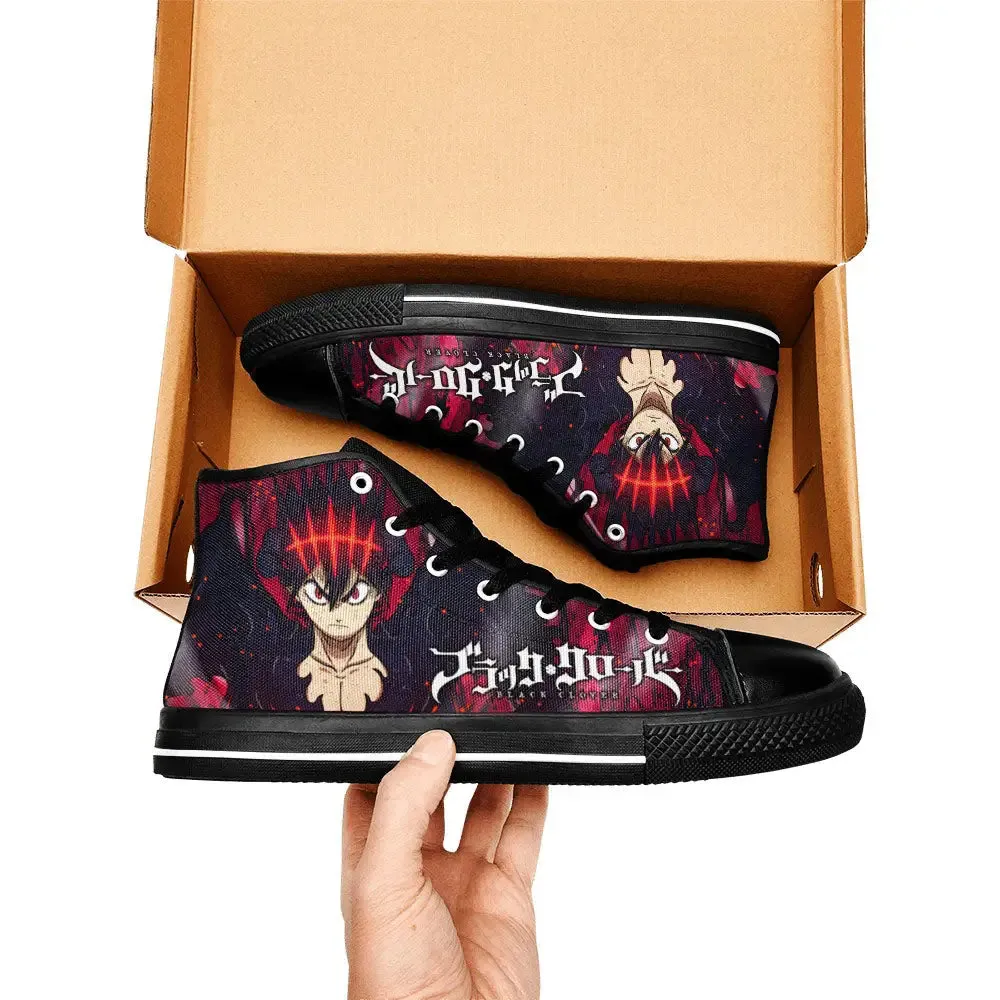 Black Clover Asta Devil Form Shoes High Tops Sneakers for Kids and Adults