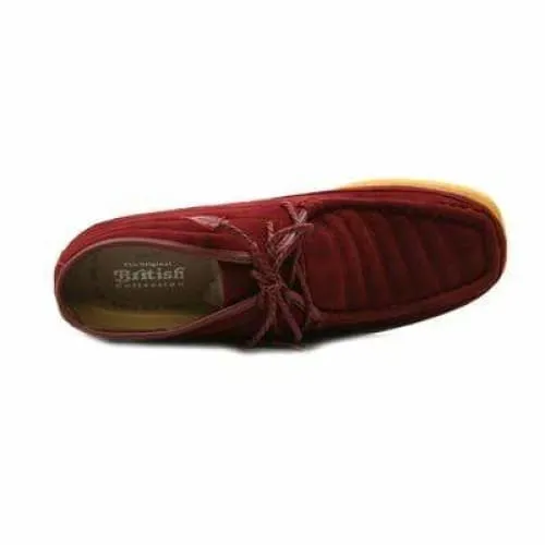 British Walkers Castle Men's Burgundy Suede Three Quarter Lace Up Shoes