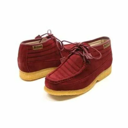 British Walkers Castle Men's Burgundy Suede Three Quarter Lace Up Shoes