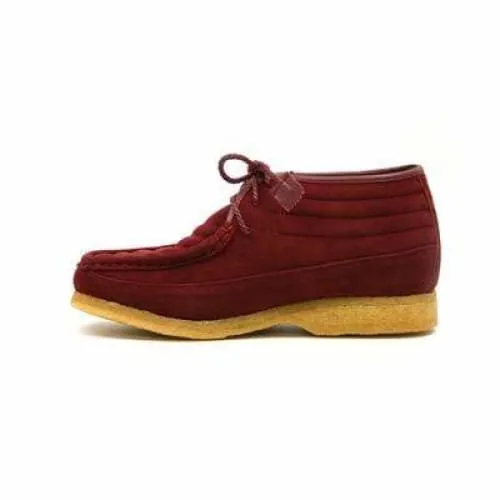 British Walkers Castle Men's Burgundy Suede Three Quarter Lace Up Shoes