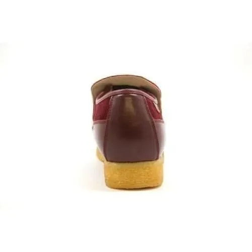 British Walkers King Men's Old School Burgundy Suede Slip On Shoes