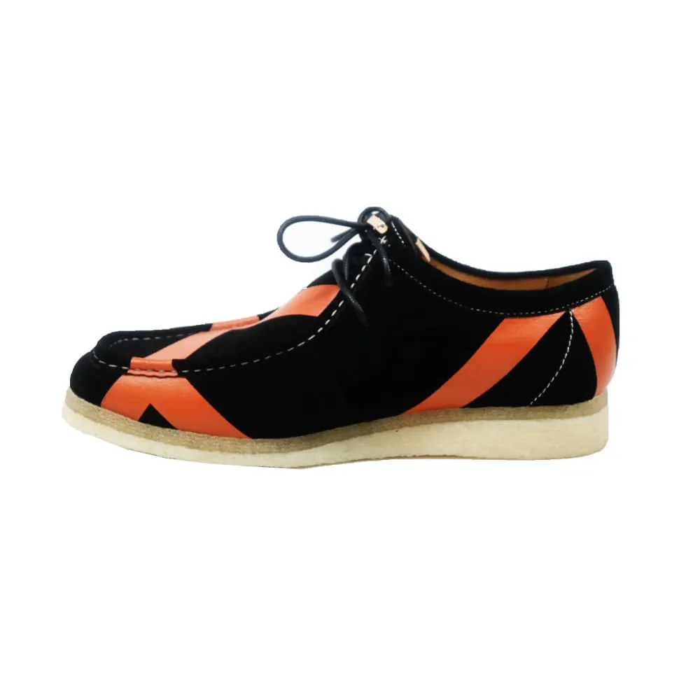 British Walkers Men's Wallabee Low Top Men's Black and Orange Striped Suede