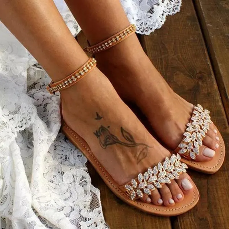 Buckle Flats Low Heel Sandals