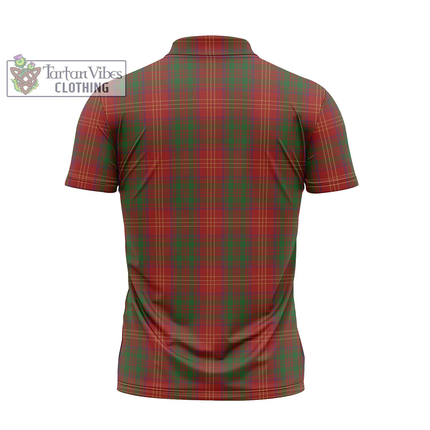 Burns Tartan Zipper Polo Shirt with Family Crest