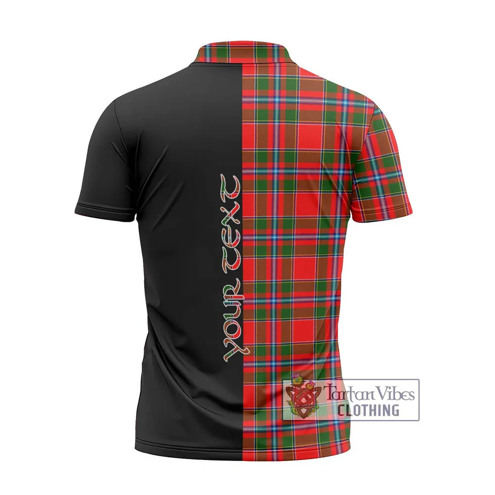 Butter Tartan Zipper Polo Shirt with Family Crest and Half Of Me Style